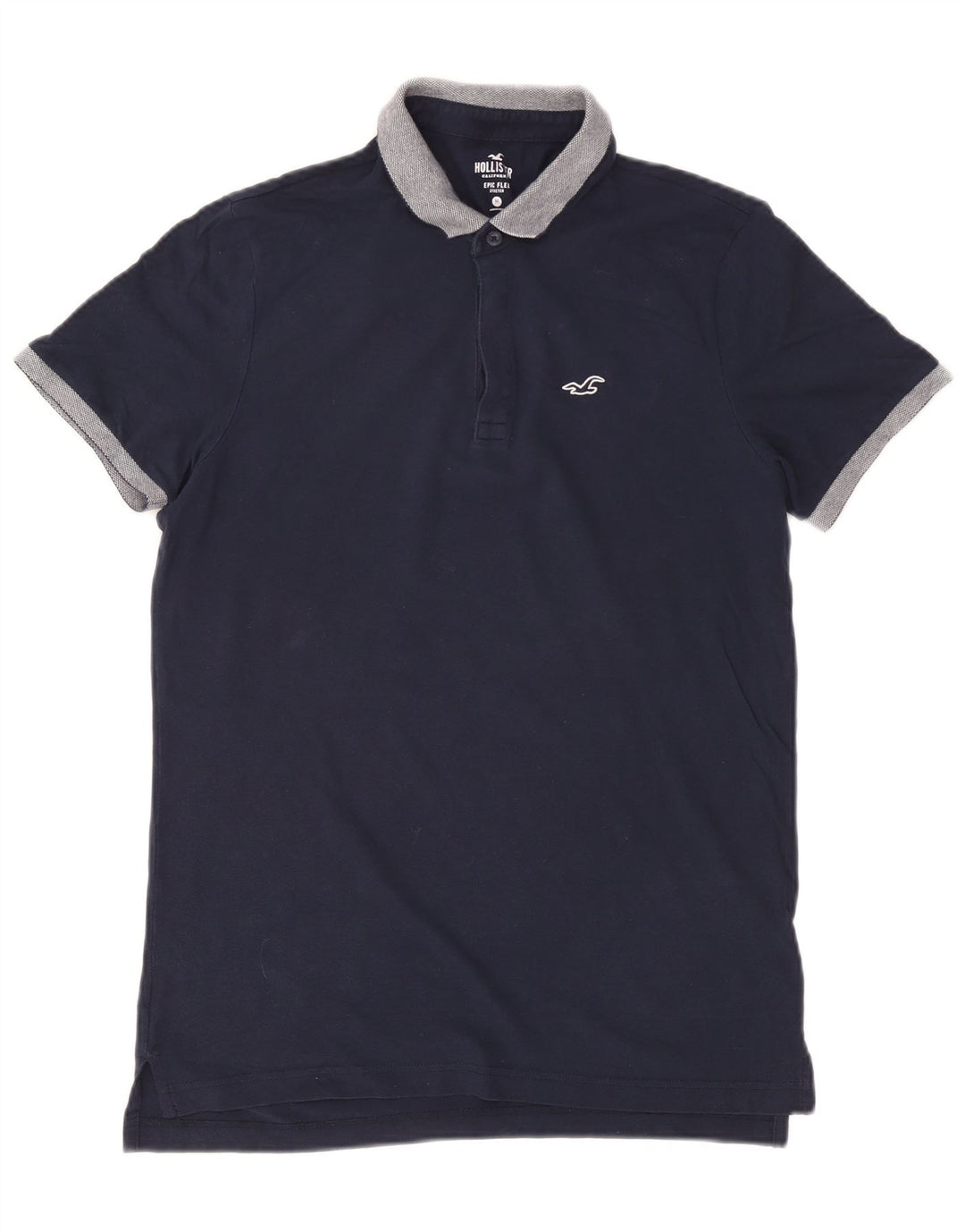 Camisa polo masculina de rugby Hollister azul marinho médio