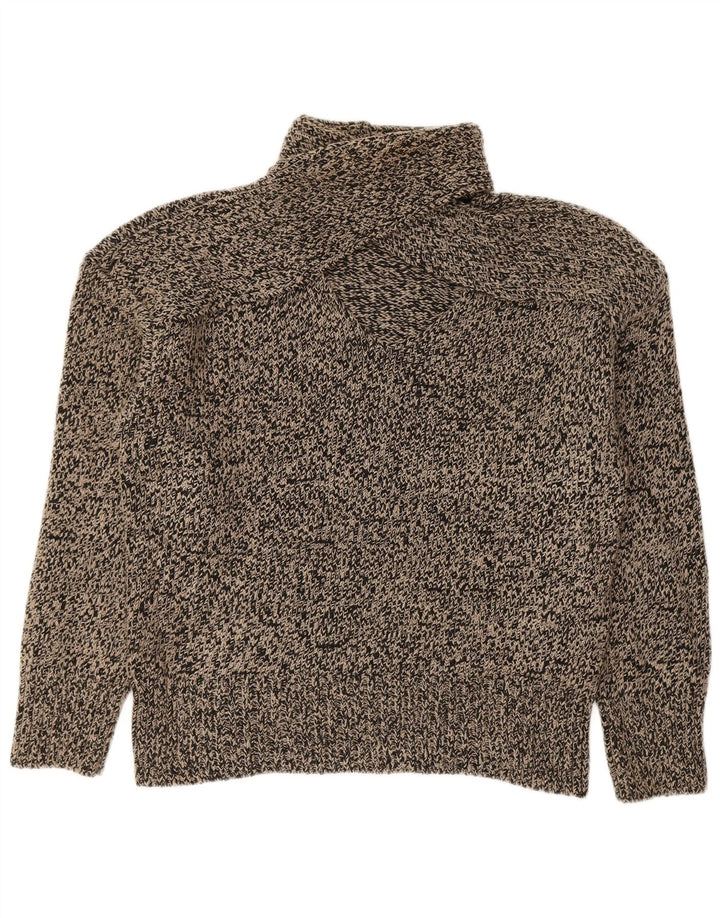 Zara Suéter feminino com gola tartaruga Reino Unido 14 Acrílico manchado preto médio