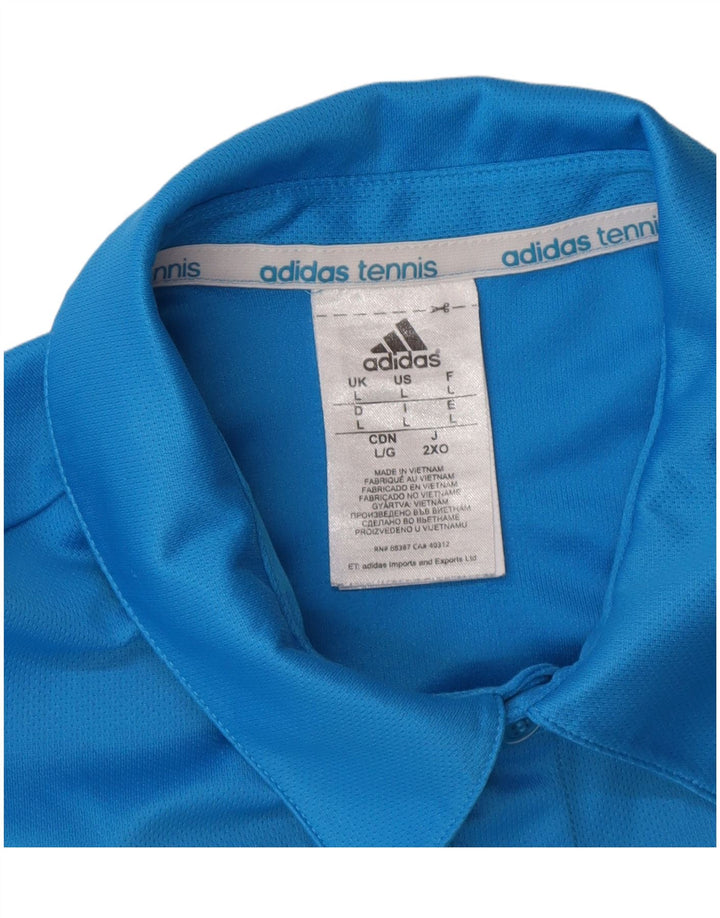 Adidas Masculino Climalite Polo Grande Azul Colorblock Poliéster