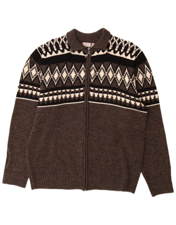 Suéter cardigã masculino Bexleys IT 54 XL cinza Fair Isle acrílico