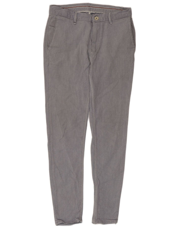 Zara Mens Skinny Chino Calças EU 38 Pequeno W30 L27 Algodão Cinza