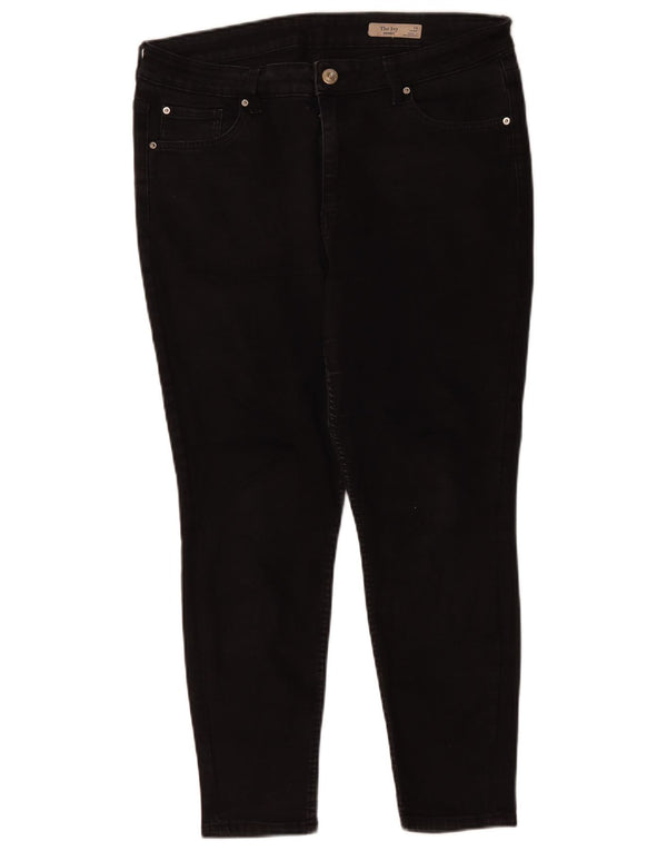 Calça jeans feminina Marks & Spencer The Ivy Skinny UK 16 grande W32 L26 preta