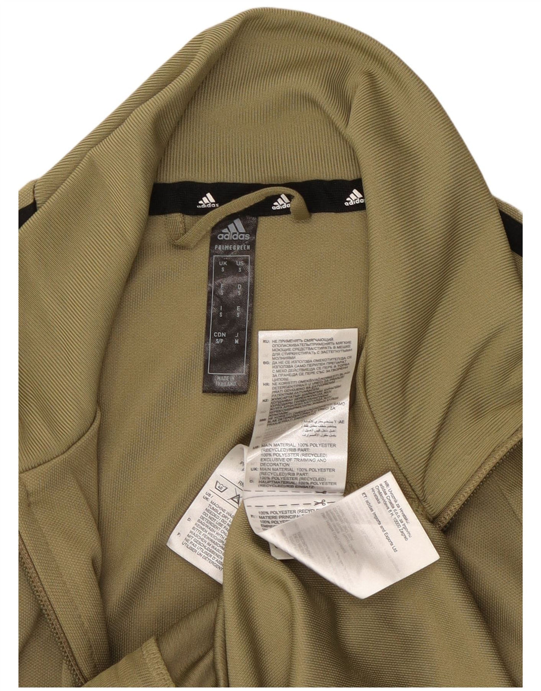 ADIDAS Mens Aeroready Tracksuit Top Jaqueta Pequena Cáqui Poliéster