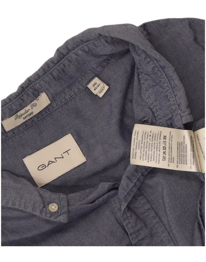 Camisa masculina Gant Regular Fit tamanho 45/46 2XL algodão azul
