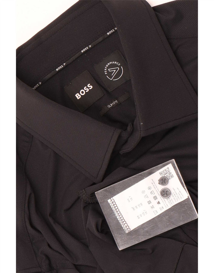 Camisa masculina Hugo Boss Slim Fit tamanho 40 poliamida preta média