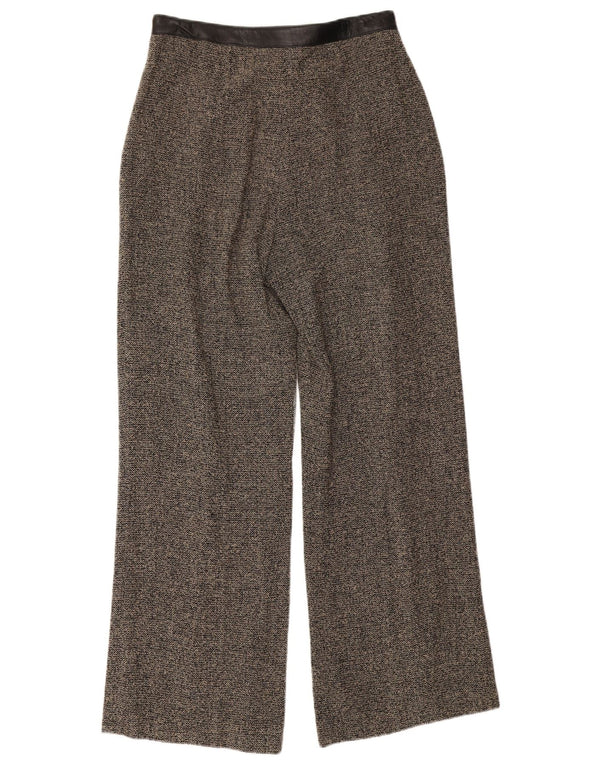 Calça casual feminina de cintura alta Michel Ambers Reino Unido 12 médio W28 L29 cinza