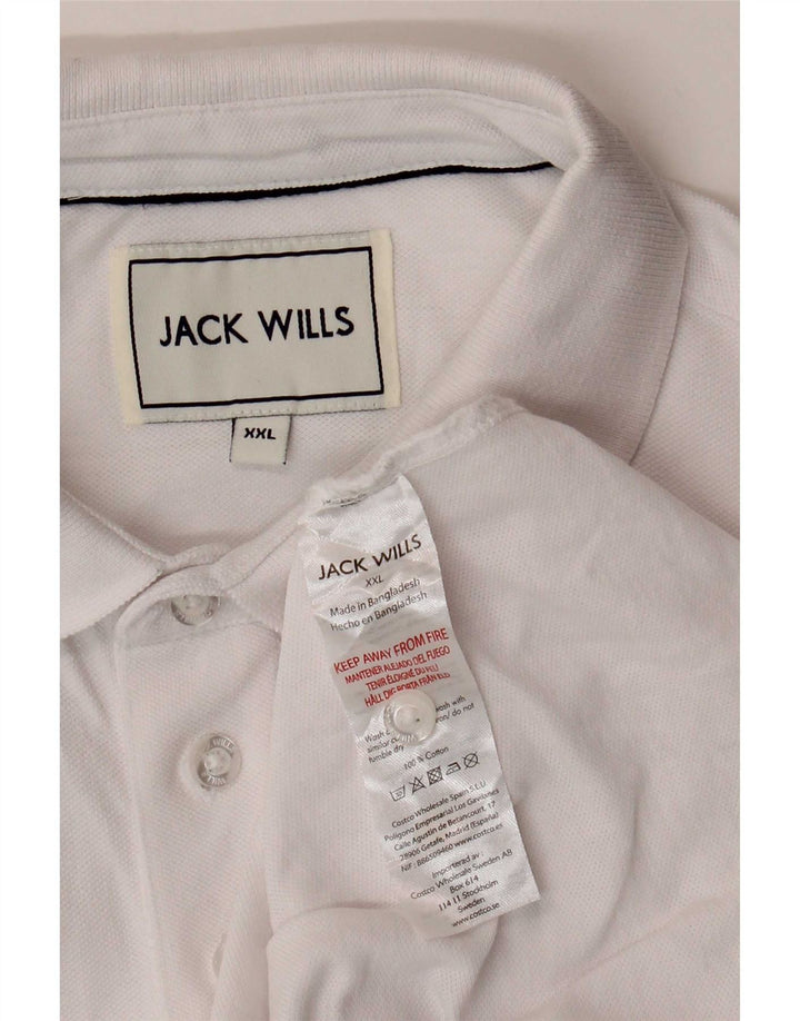Camisa polo masculina Jack Wills 2XL algodão branco