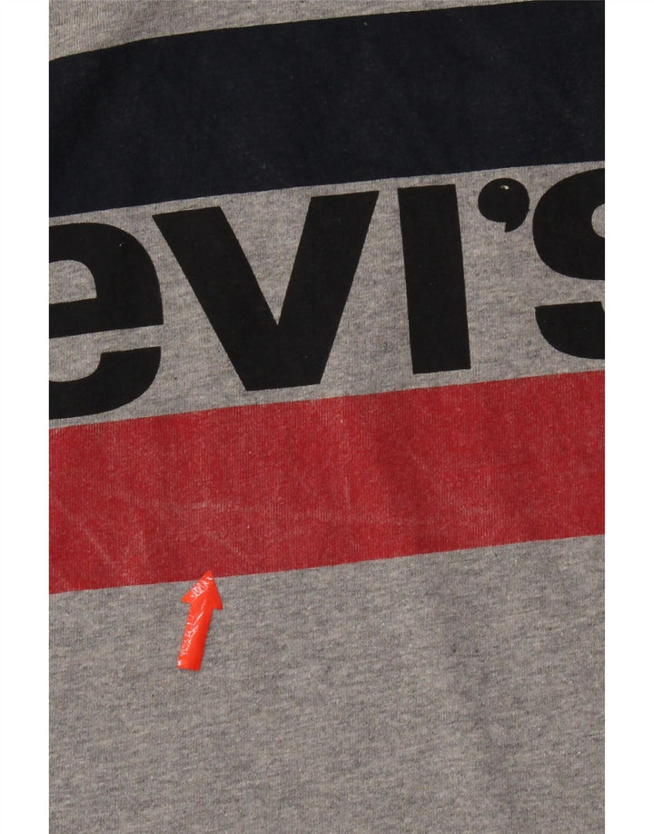 Camiseta masculina Levi's Standard Graphic grande algodão manchado cinza