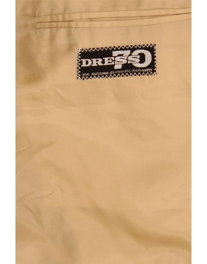 Terno masculino vintage com peito duplo de 2 peças médio W34 L31 bege