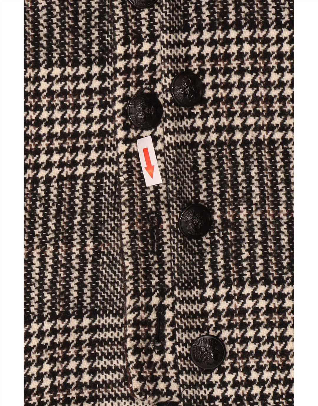 Sobretudo feminino Zara UK 12 cinza médio Houndstooth acrílico