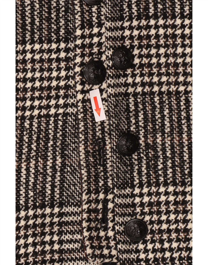 Sobretudo feminino Zara UK 12 cinza médio Houndstooth acrílico