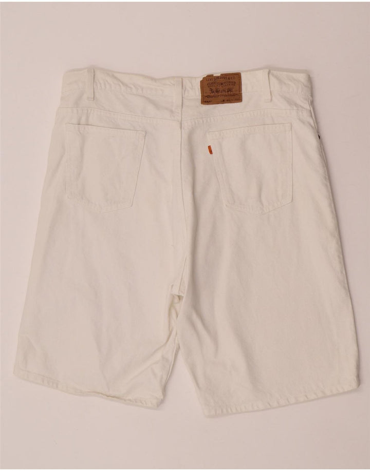 Shorts jeans masculino 550 Levi's W40 XL algodão branco
