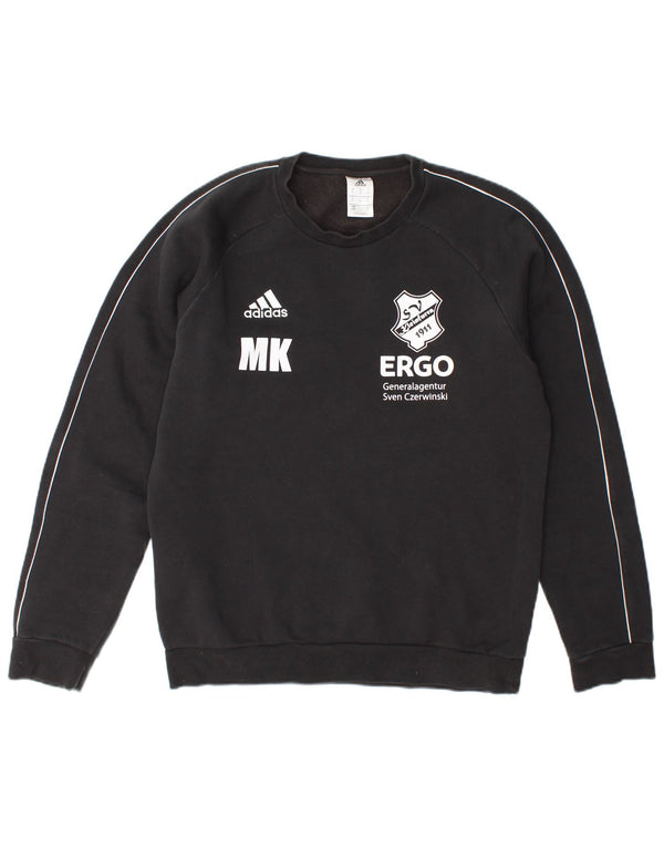 Adidas Mens Graphic Moletom Jumper Médio Algodão Preto