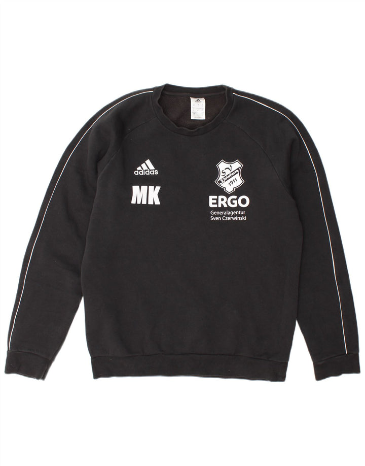 Adidas Mens Graphic Moletom Jumper Médio Algodão Preto