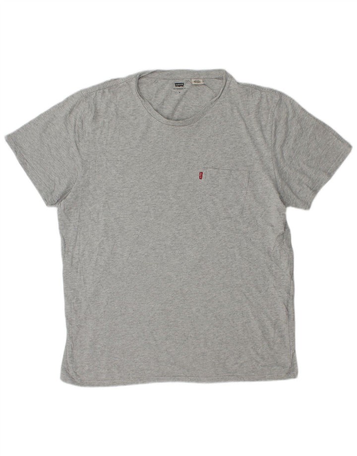 Camiseta masculina Levi's Top cinza médio algodão manchado