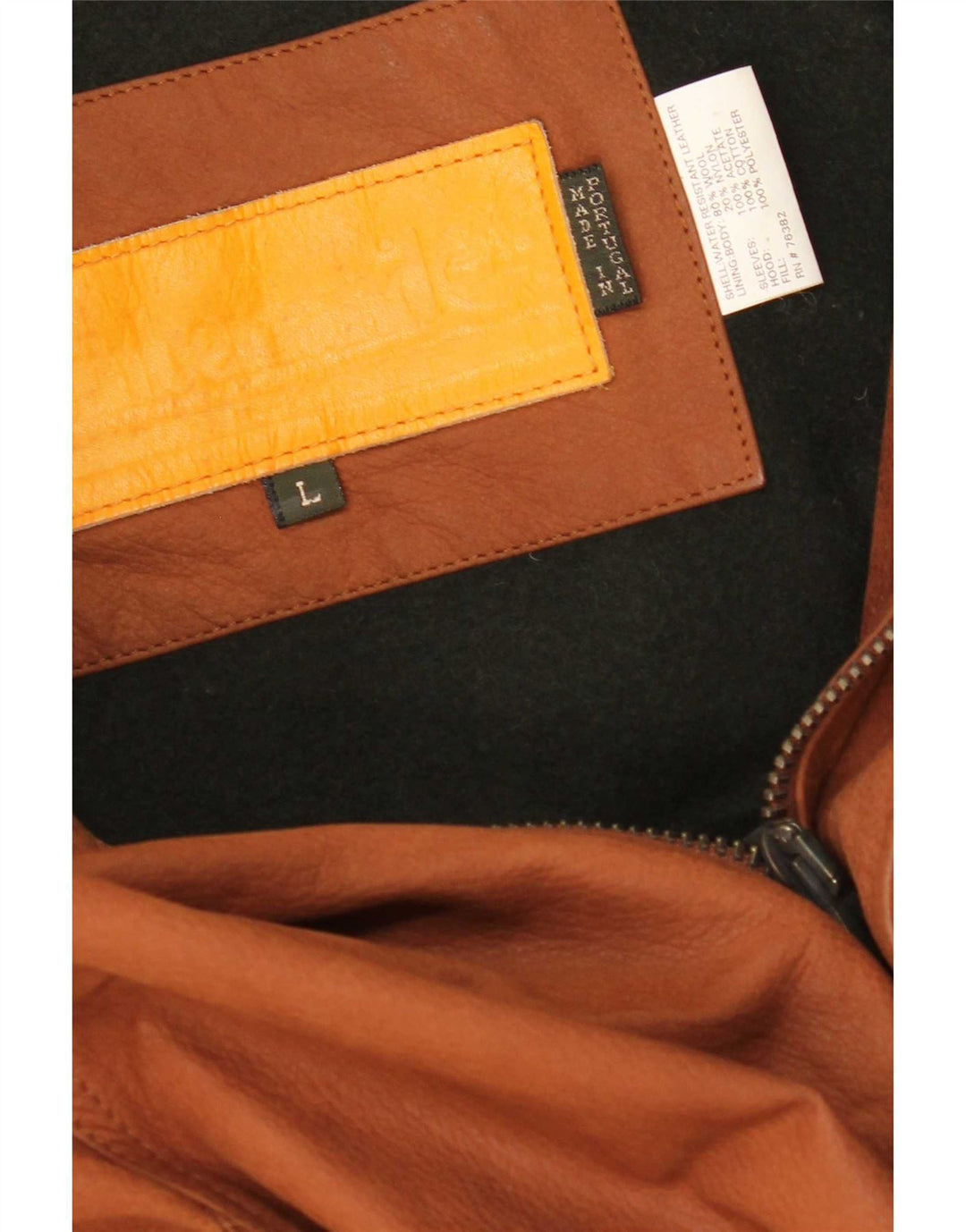 Jaqueta masculina de couro com capuz Timberland UK 40 grande marrom