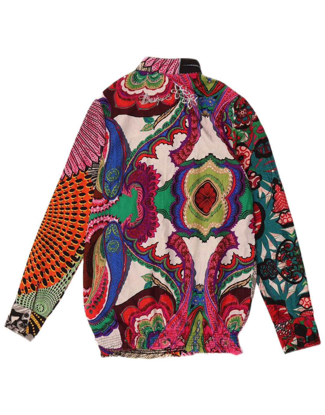 Blusa feminina pulôver Desigual Reino Unido 10 pequenos retalhos multicoloridos