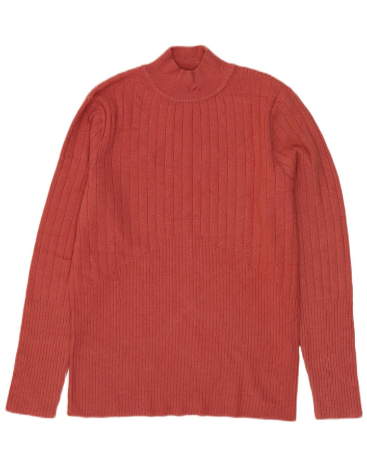 Suéter feminino Marks & Spencer com gola tartaruga Reino Unido 12 viscose vermelha média