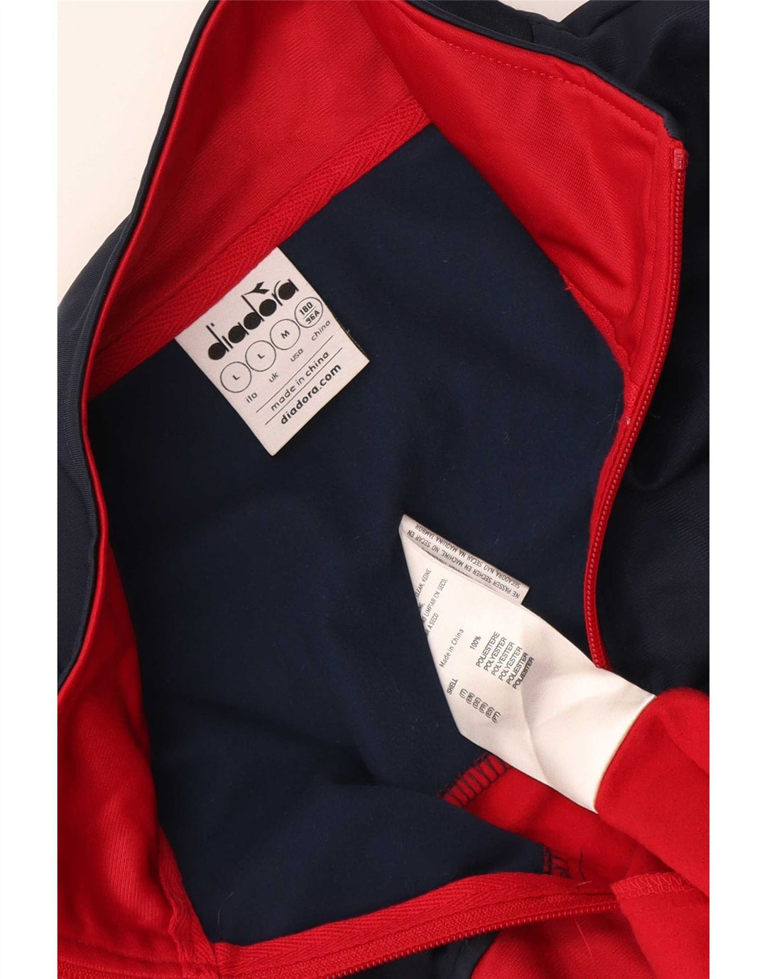 Diadora Mens Tracksuit Top Jacket Grande Poliéster Colorblock Vermelho