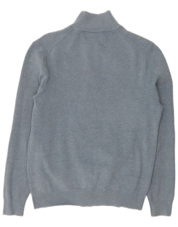 Suéter cardigã masculino Marks & Spencer poliéster azul médio