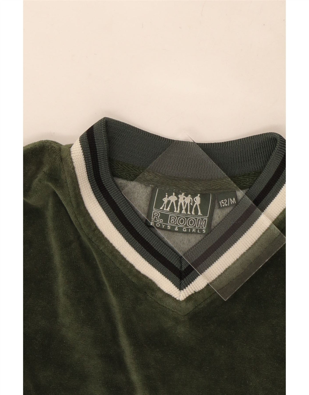 Camiseta masculina VINTAGE 12-13 anos verde médio colorblock algodão