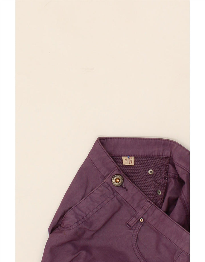MARLBORO CLASSICS Womens Slim Casual Trousers W31 L26 Purple Cotton Vintage Marlboro Classics and Second-Hand Marlboro Classics from Messina Hembry 