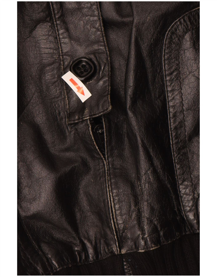 Casaco de pele vintage para menina 11-12 anos XL preto