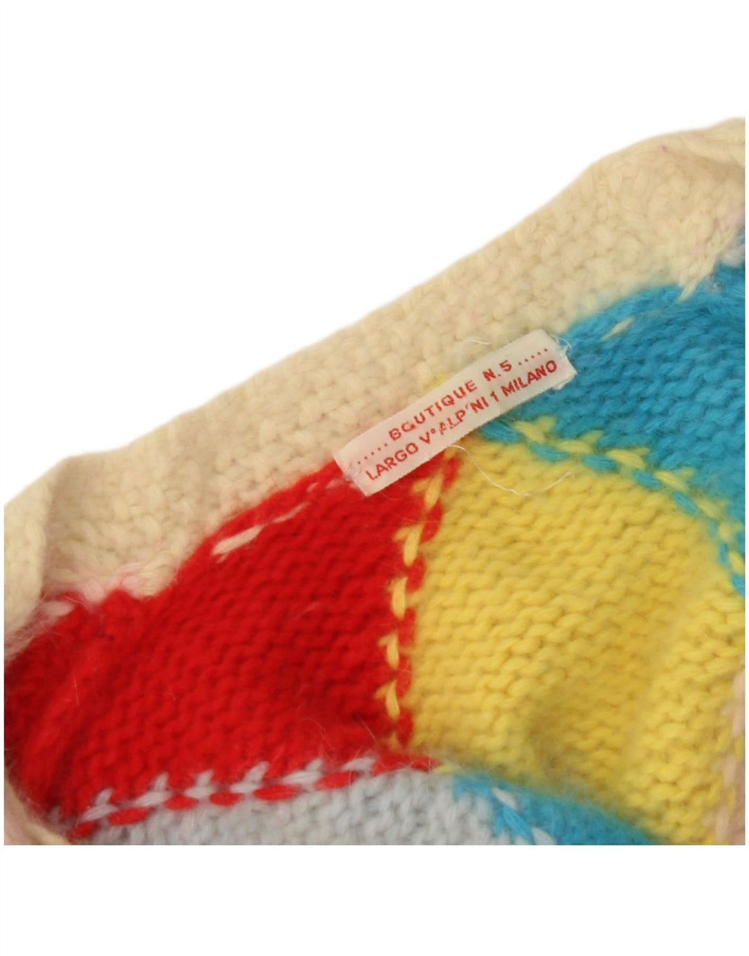 Suéter cardigã feminino VINTAGE UK 14 grande multicolorido Argyle/Diamante