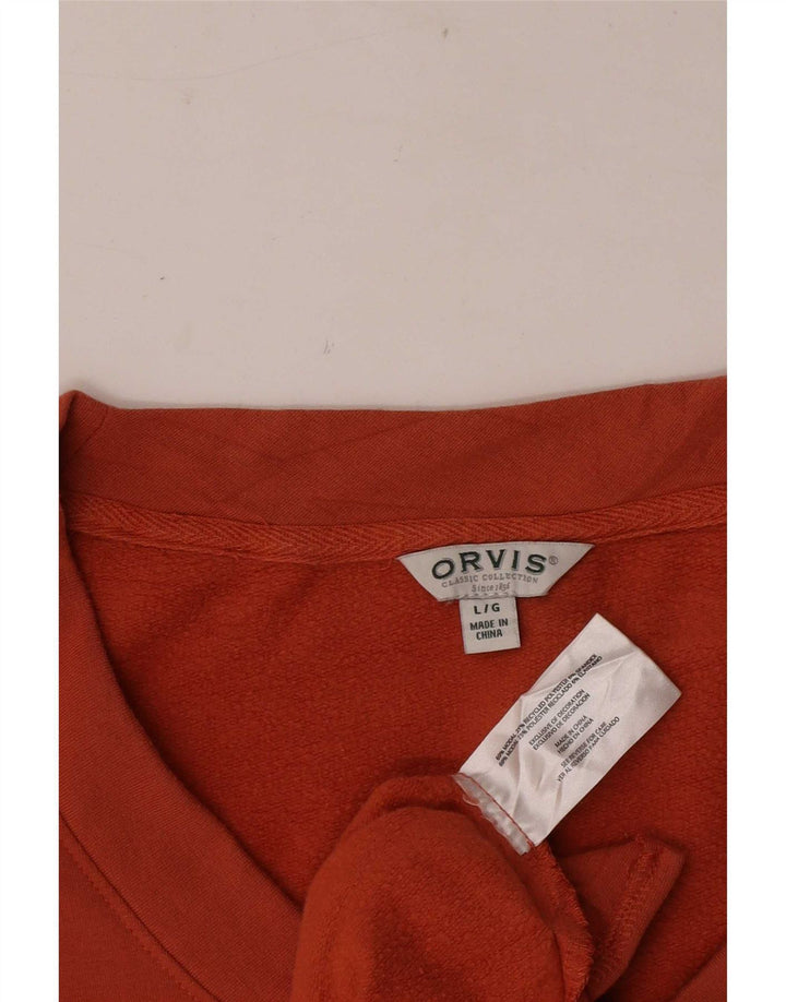Orvis moletom feminino oversized jumper UK 16 grande laranja modal
