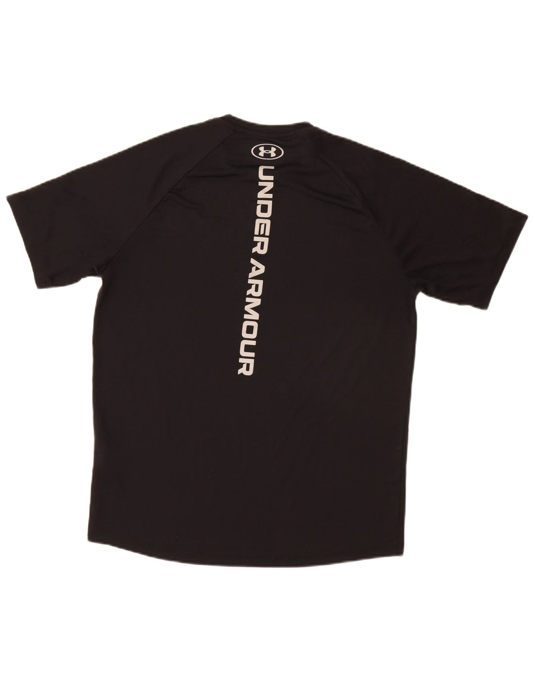 Camiseta gráfica masculina Under Armour Top médio preto poliéster