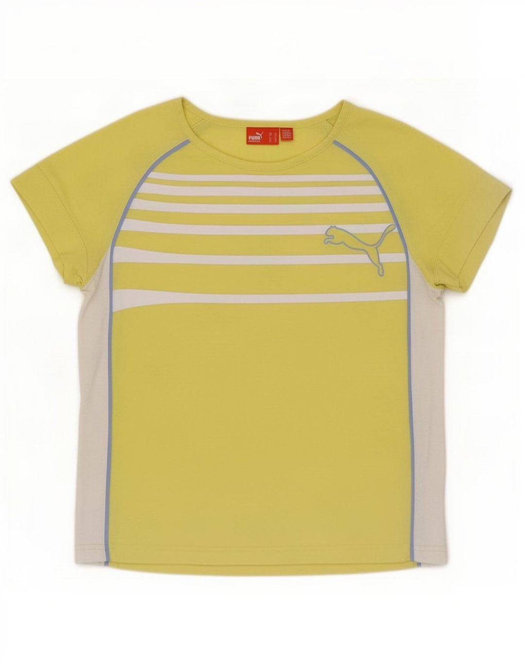 Camiseta feminina Puma UK 12 listrada amarela média