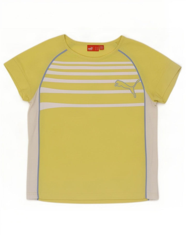 Camiseta feminina Puma UK 12 listrada amarela média