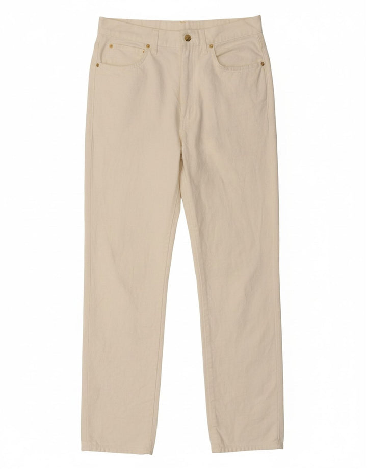 Calça casual feminina ROCCOBAROCCO IT 44 médio W28 L31 algodão branco