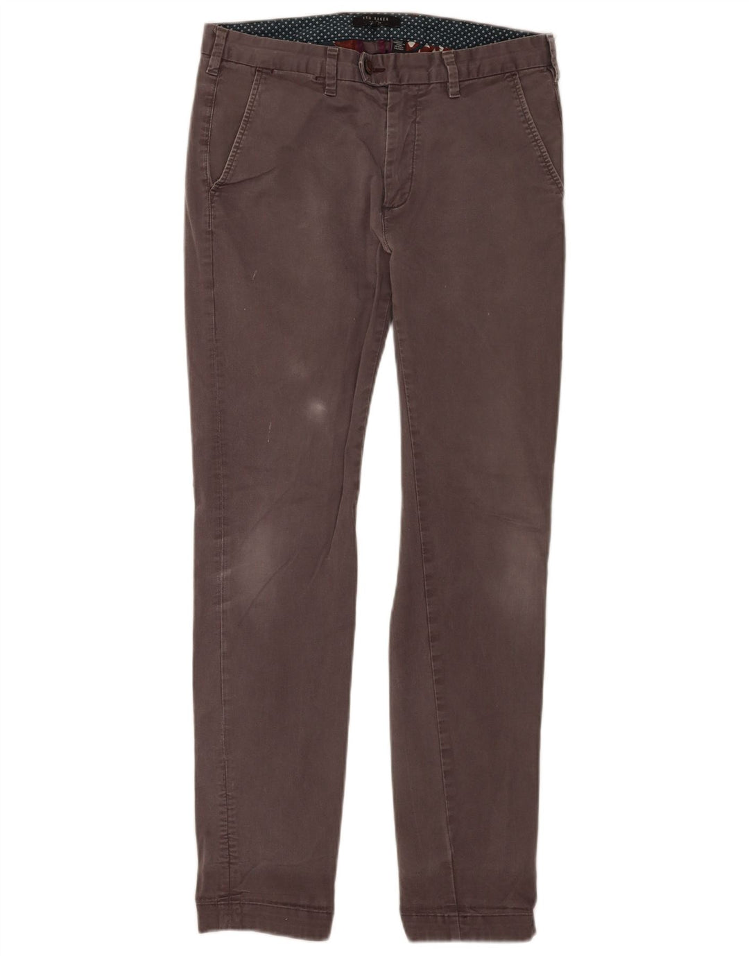 Calça Chino Masculina Slim Ted Baker W30 L30 Algodão Cinza