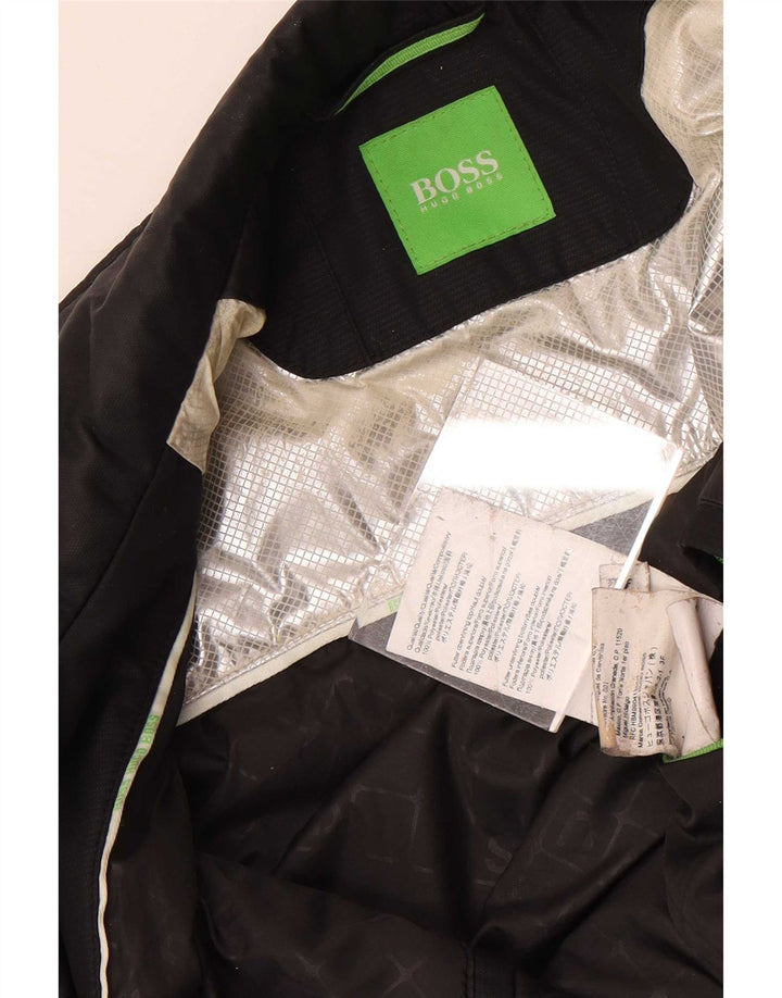 Jaqueta bomber masculina Hugo Boss UK 38 poliéster preto médio