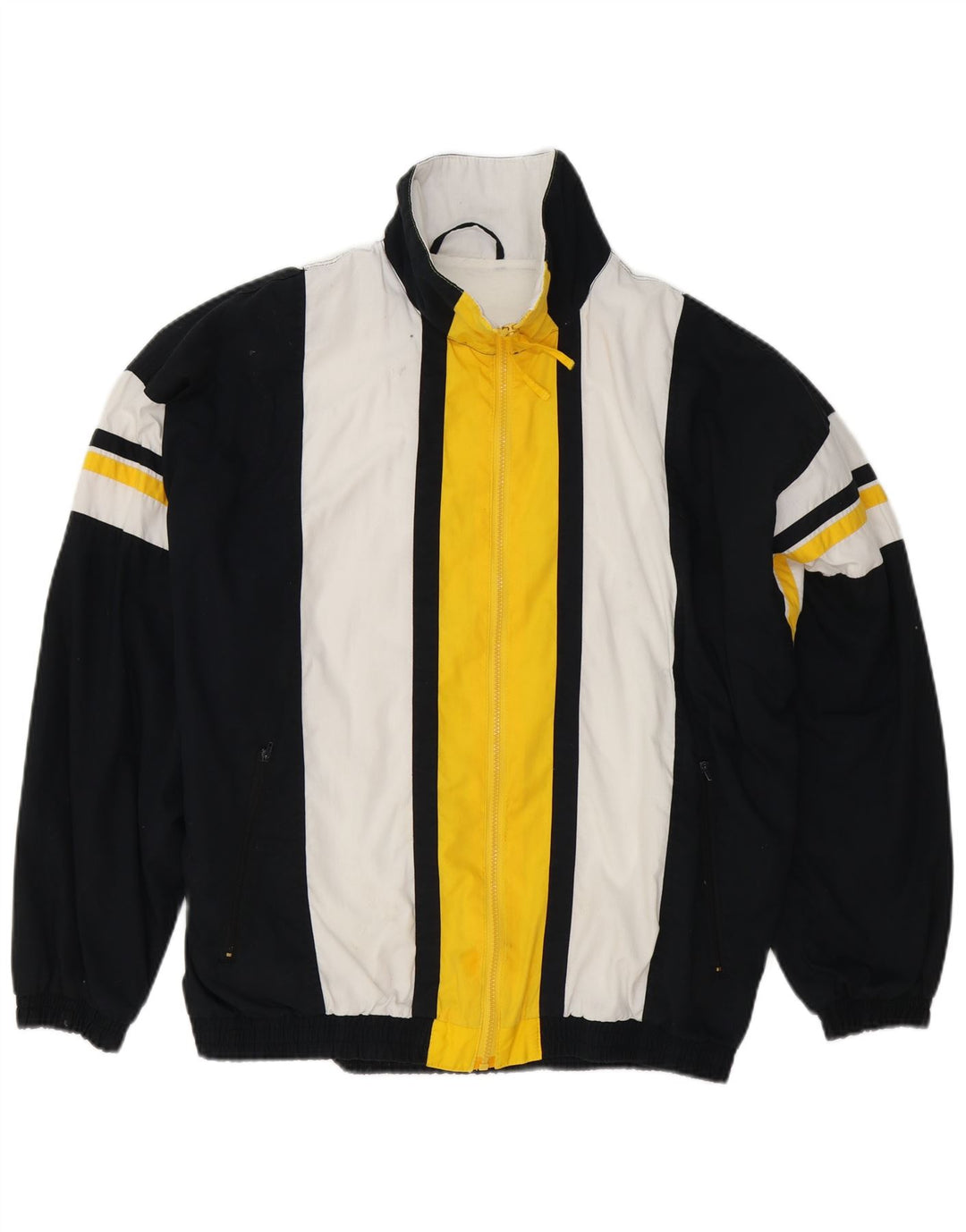 Casaco de treino masculino vintage XL preto colorblock