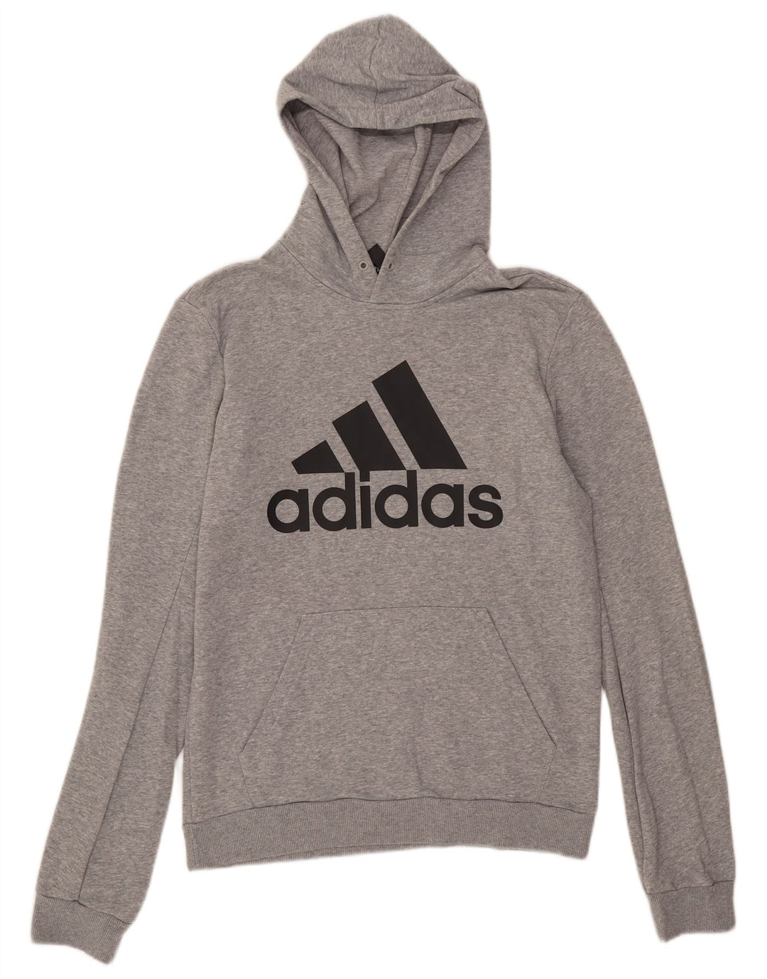 Adidas Mens Hoodie Jumper Médio Cinza Algodão