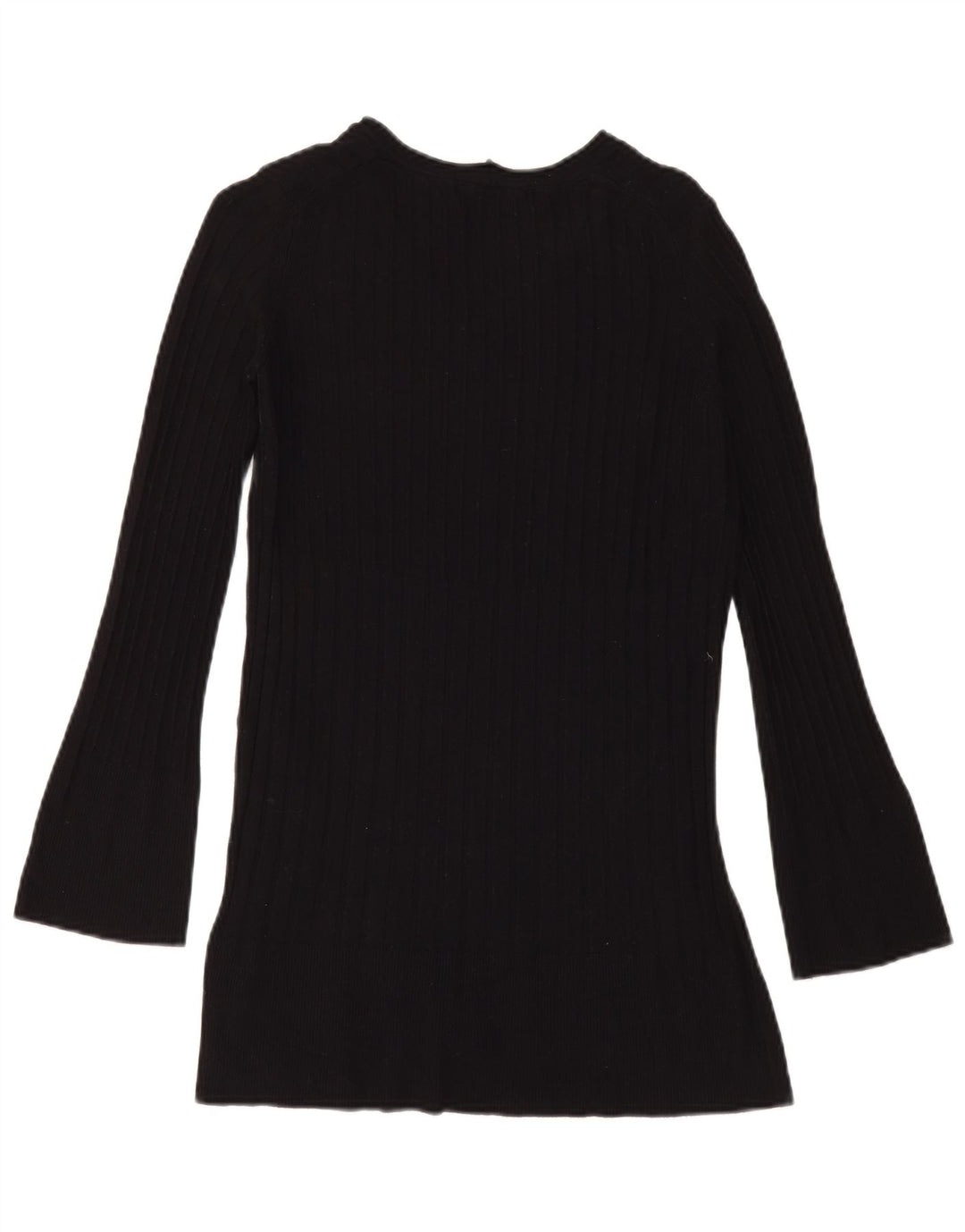 Suéter feminino Marks & Spencer com decote em V Reino Unido 8 pequeno preto viscose