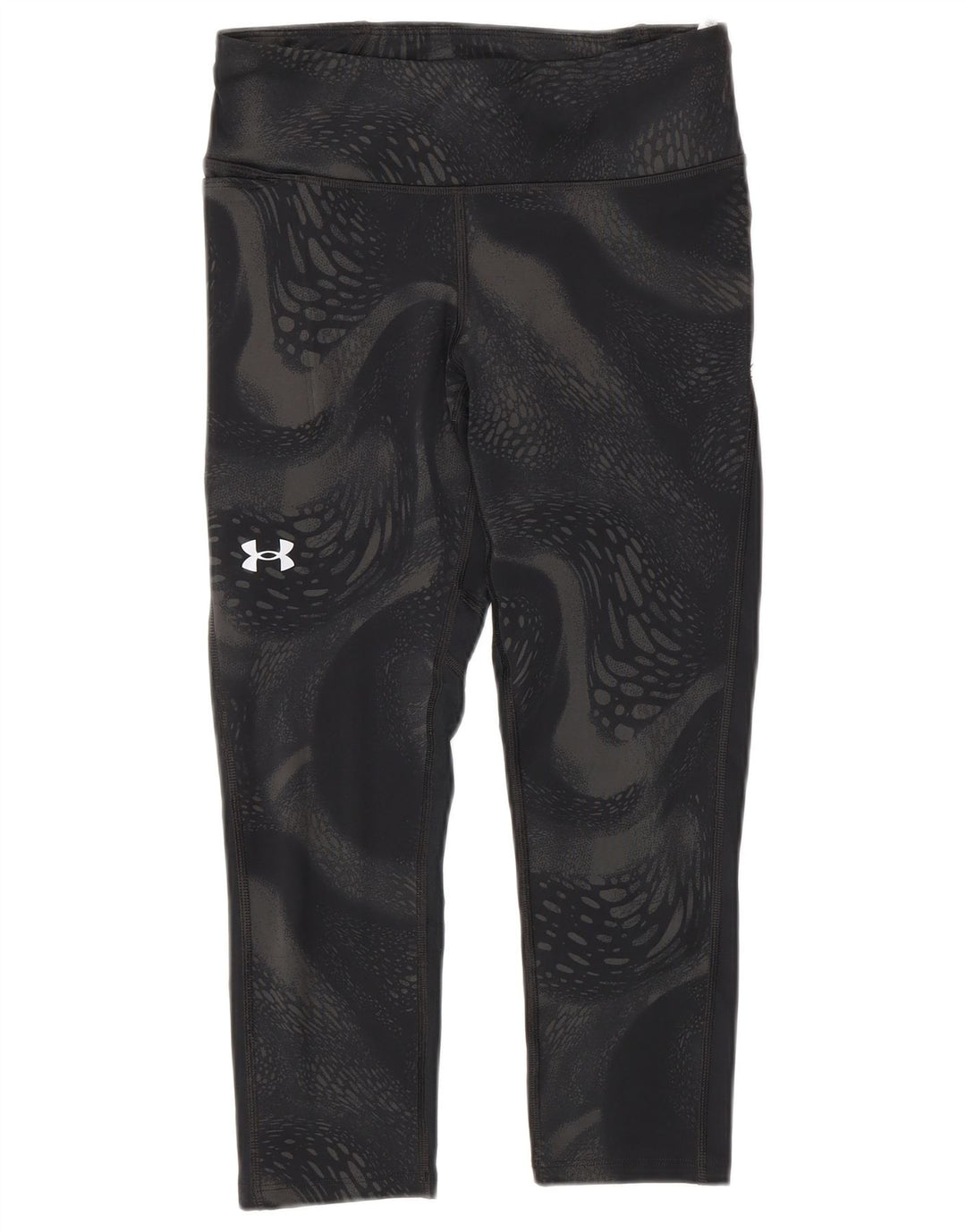 Under Armour Womens Compression Capri Leggings Reino Unido 10 Pequeno Preto Geométrico