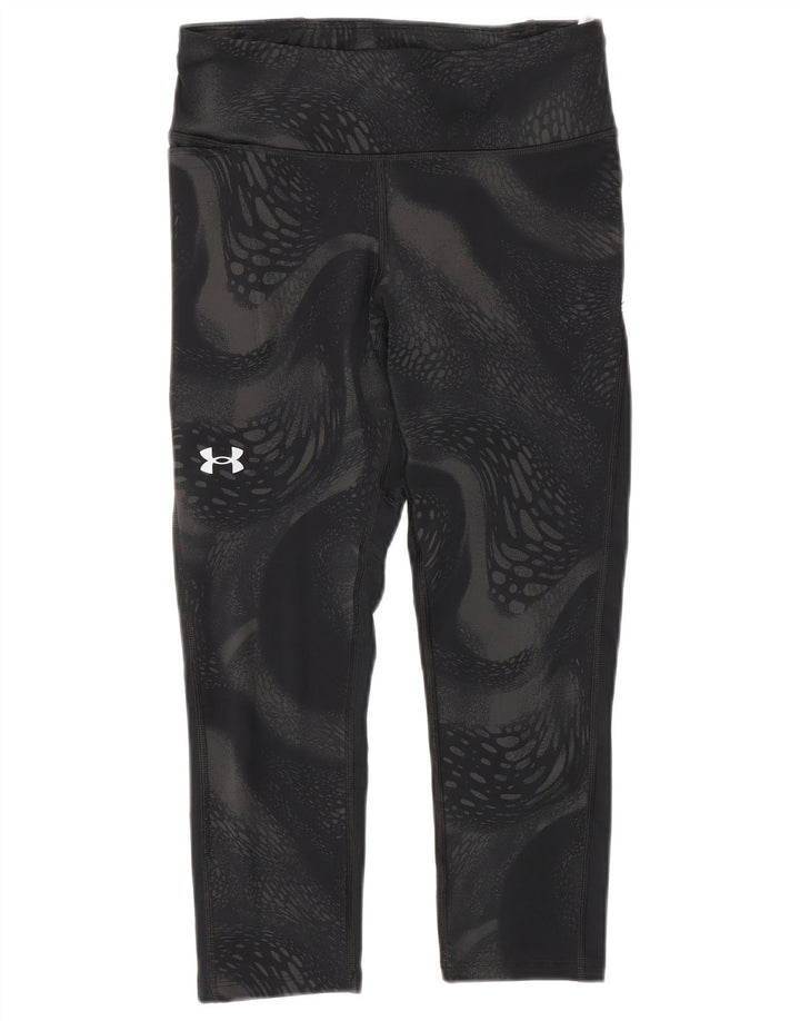Under Armour Womens Compression Capri Leggings Reino Unido 10 Pequeno Preto Geométrico