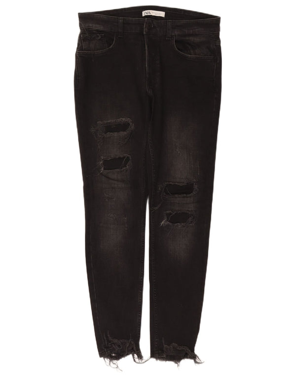 Calça jeans skinny masculina Zara EU 42 grande W32 L29 algodão cinza