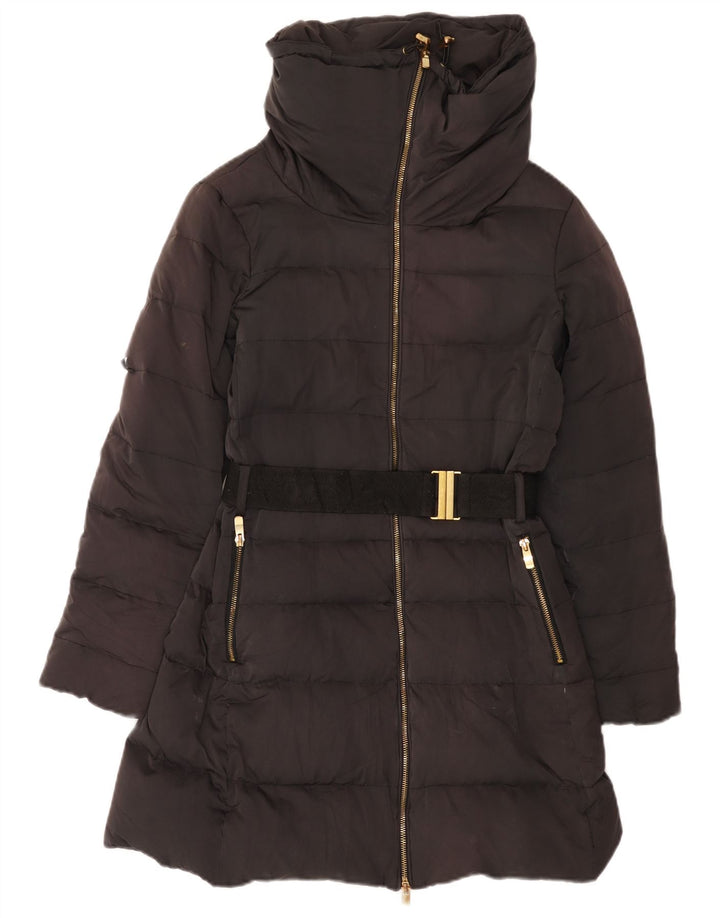 Casaco acolchoado feminino Zara UK 12 médio preto