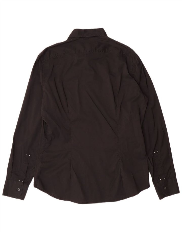 Camisa masculina TRUSSARDI JEANS grande algodão preto