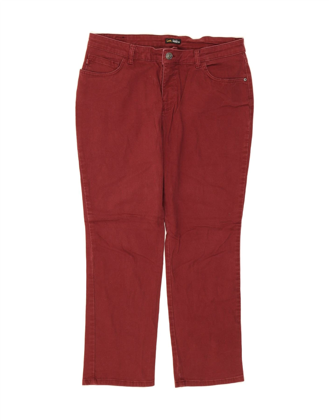 LEE Womens Classic Fit Straight Casual Trousers W33 L27 Burgundy Vintage Lee and Second-Hand Lee from Messina Hembry 