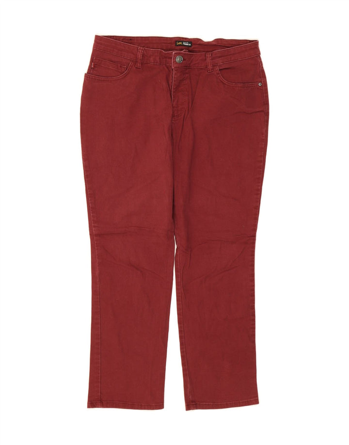 LEE Womens Classic Fit Straight Casual Trousers W33 L27 Burgundy Vintage Lee and Second-Hand Lee from Messina Hembry 