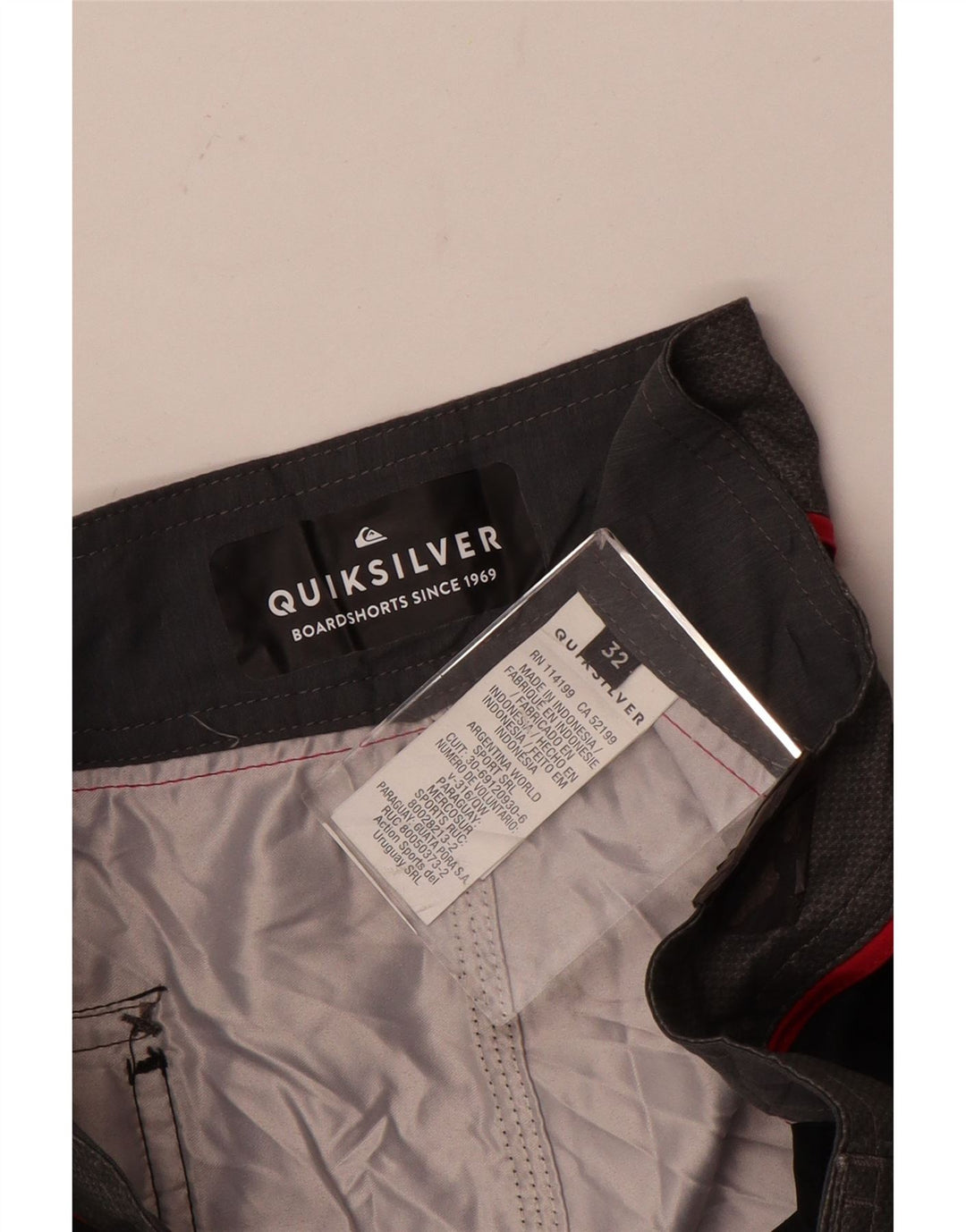 Quiksilver Shorts de natação masculino médio preto floral poliéster