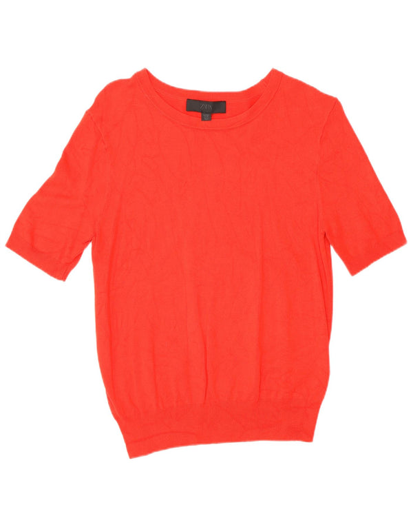 Blusa feminina Zara Top UK 14 grande viscose vermelha
