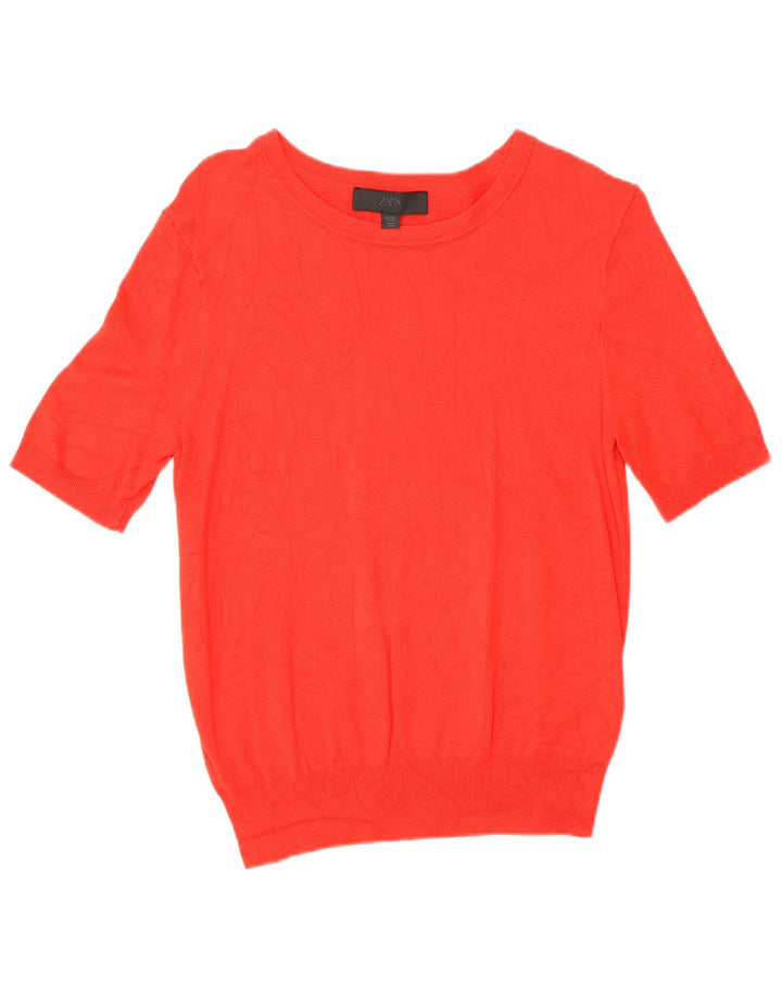 Blusa feminina Zara Top UK 14 grande viscose vermelha