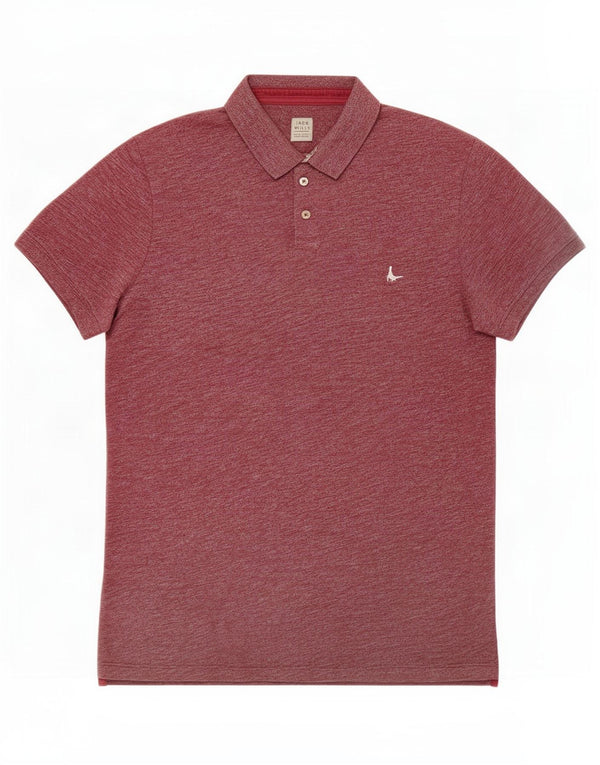 Camisa polo masculina Jack Wills XL Borgonha algodão manchado