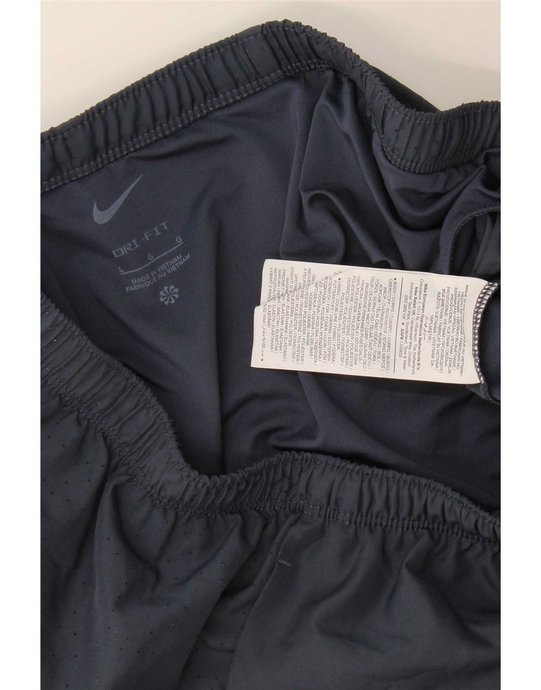 Shorts esportivos gráficos masculinos Nike Dri Fit grandes poliéster azul marinho